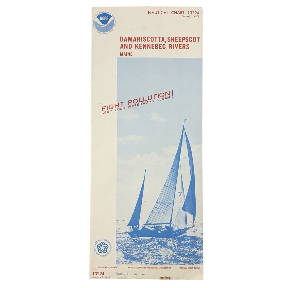 VTG NOAA Nautical Chart 13294 Maine Damariscotta Sheepscot Kennebec River